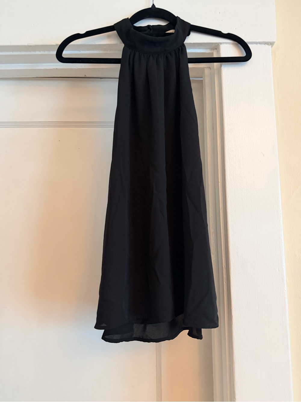 Black Halter Neck Sleeveless Blouse